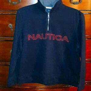 Men's Nautica Navy Red Spellout Sweatshirt M